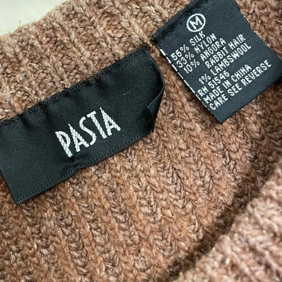 Vintage Pasta Silk Angora Rabbit Hair lambswool Blend Tunic Sweater slouchy M - Picture 5 of 9